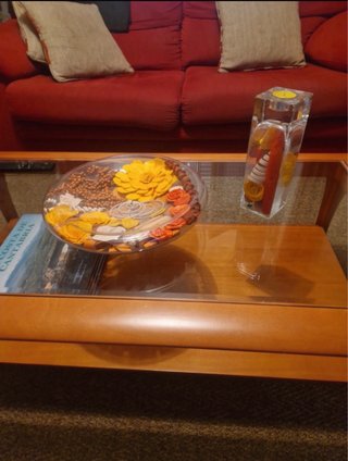 Jarrón Decorativo con Flores Secas y Velas