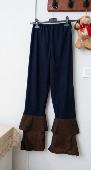 Pantaloni donna taglia unica blu marroni