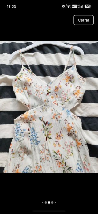 Vestido largo floral blanco tirantes