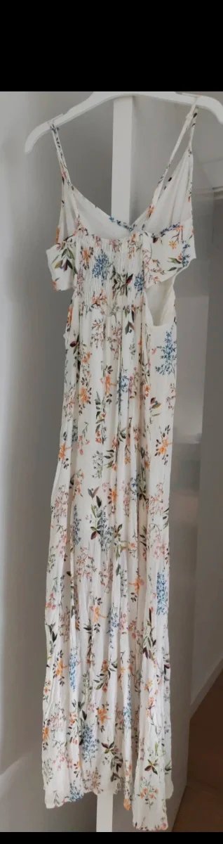 Vestido largo floral blanco tirantes