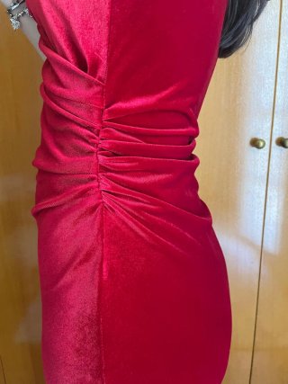 Vestido fiesta rojo terciopelo