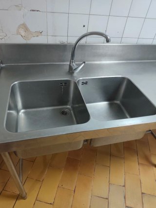 Fregadero industrial 2 cubas acero inoxidable
