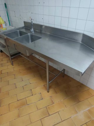 Fregadero industrial 2 cubas acero inoxidable