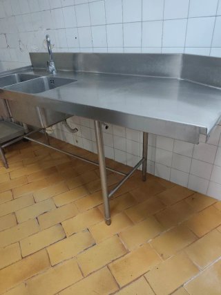 Fregadero industrial 2 cubas acero inoxidable