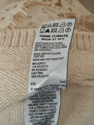 Jersey Marks & Spencer Beige Encaje Talla M