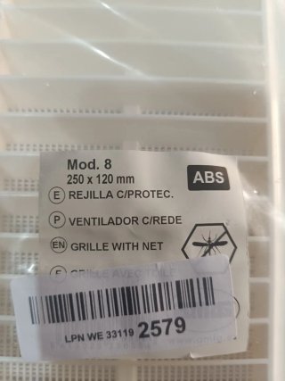 Rejilla ABS Ventilación 250x120mm