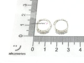 argollas plata 925mm con piedra con circonita