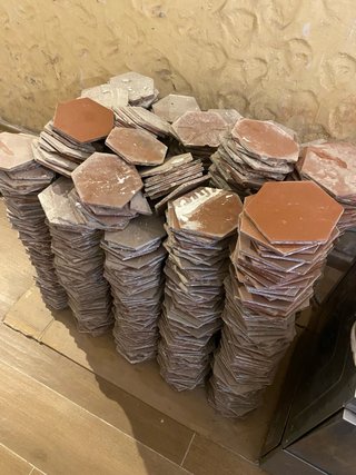 Baldosas hexagonales terracota 15cm