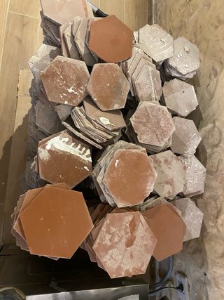 Baldosas hexagonales terracota 15cm