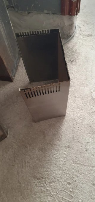 Chimenea Acero Negra con Cajón