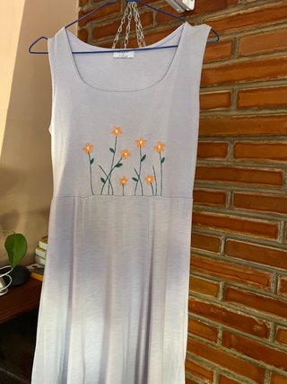 Vestido punto lila flores Talla M-L