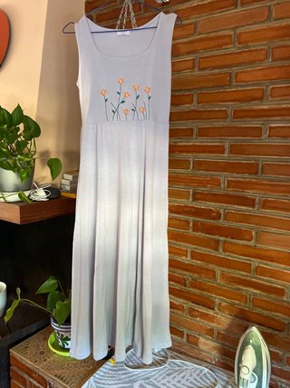 Vestido punto lila flores Talla M-L