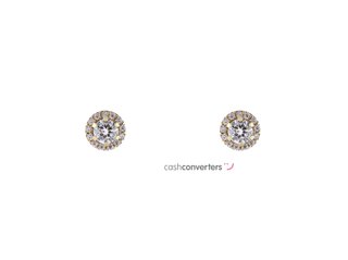pendientes oro 18k con piedra con circonita