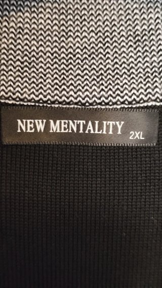 Jersey hombre New Mentality negro y gris slim fit