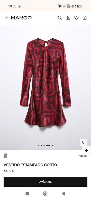 Vestido Mango Midi Estampado Rojo - Nuevo