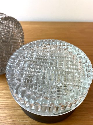 Lámpara plafón vintage metal y cristal