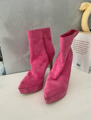 Stivaletti fucsia tacco alto plateau