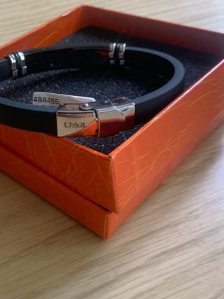 Pulsera Liska Hombre Acero Negra y Plateada