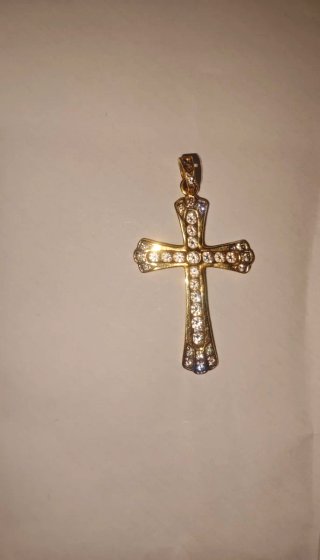 Cruz oro 18k con circonitas