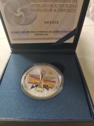 Moneda Plata 10€ Campeonas Mundial Futbol