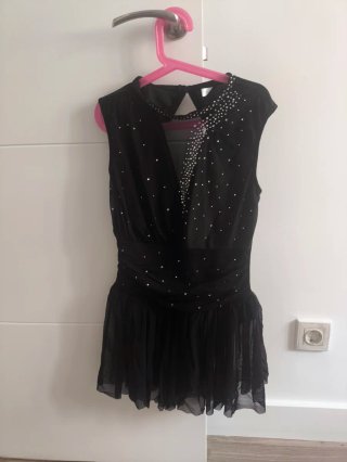 Maillot patinaje artístico niña negro
