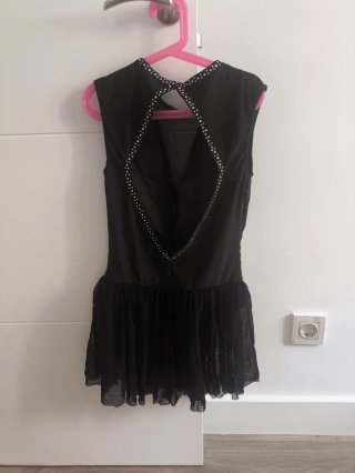 Maillot patinaje artístico niña negro