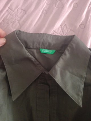 Camisa verde oliva manga larga talla M