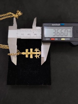 Cadena y Colgante Cruz de Caravaca Oro 18k