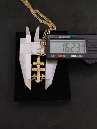 Cadena y Colgante Cruz de Caravaca Oro 18k