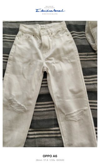 Pantalón ancho pierna blanco roto