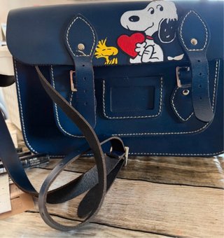 Borsa in pelle dipinta a mano Snoopy Woodstock
