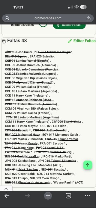 Cromos Mundial 2026 (intercambio)