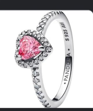 Anillo Pandora Corazón Rosa Talla 52
