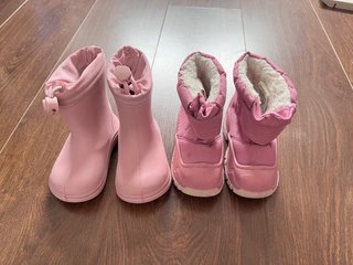 2 pares Botas agua/nieve rosa T22-23