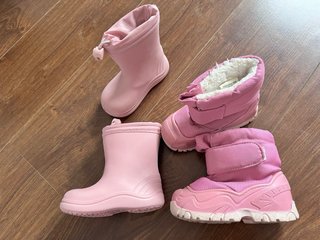 2 pares Botas agua/nieve rosa T22-23