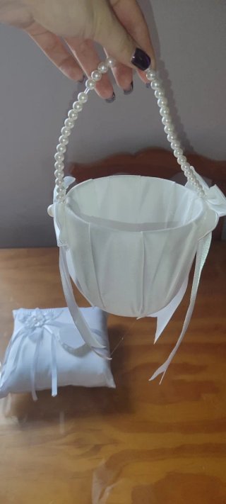 Conjunto de boda: cojín y cesta