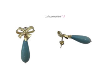 pendientes oro 18k con piedra con turquesa