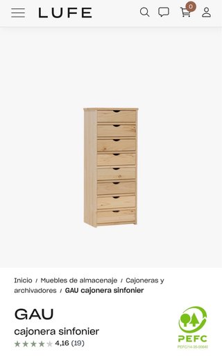 Cajonera Sifonier Madera LUFE GAU