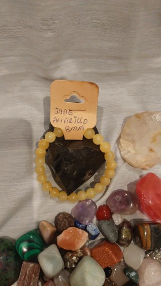 Pulsera Jade Amarillo Natural 8mm
