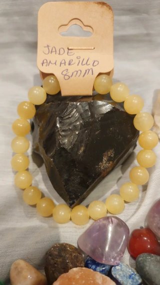 Pulsera Jade Amarillo Natural 8mm