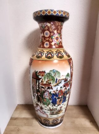 Jarrón Porcelana Oriental 60cm
