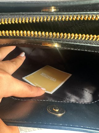 Bolso Michael Kors Negro Piel Chevron Cadena