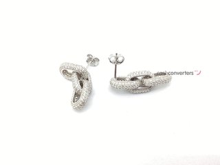 pendientes plata 925mm con piedra con circonita