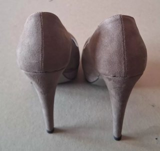 Décolleté donna camoscio grigio tortora