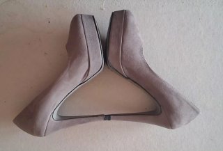 Décolleté donna camoscio grigio tortora