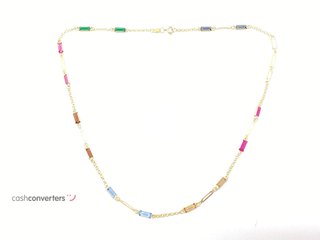 collar oro 18k con piedra con circonita 22cm