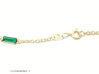 collar oro 18k con piedra con circonita 22cm