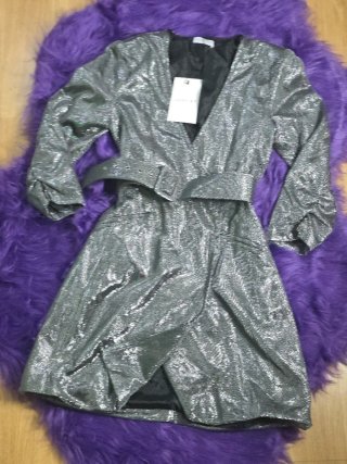 Vestido Loavies Plateado Talla S