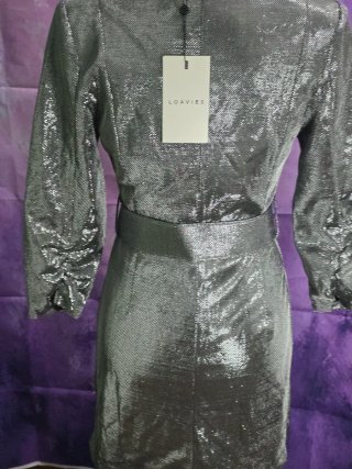 Vestido Loavies Plateado Talla S