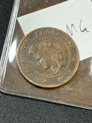 Cinq 5 centimes 1872 francia france SC- republique